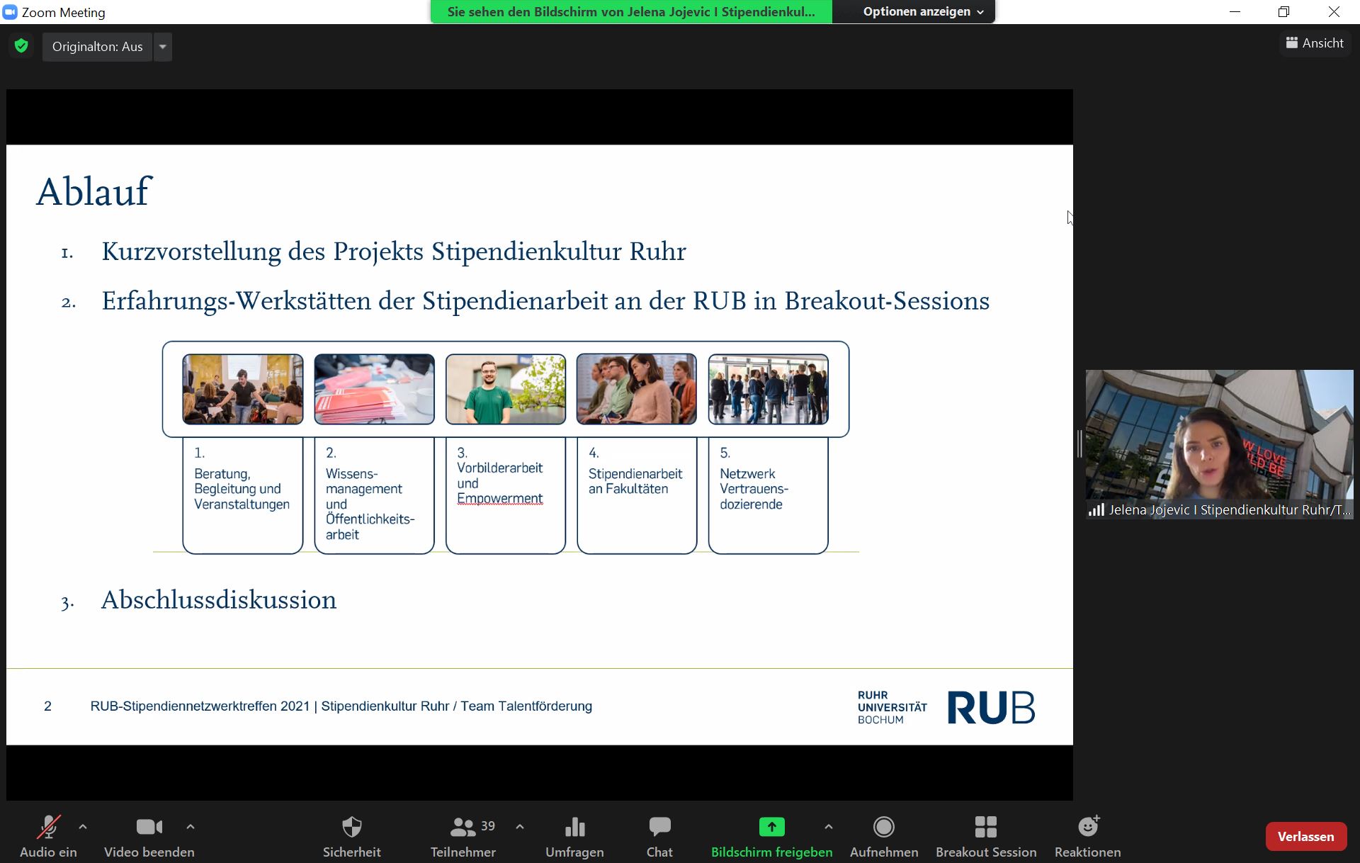 RUB-Stipendiennetzwerktreffen online 2021