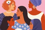 Illustration verschiedener Frauen im Profil
