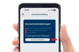 Das Bild zeigt gehighlightet durch einen Pfeil die Accountverknüpfungen in der UB mobile App 