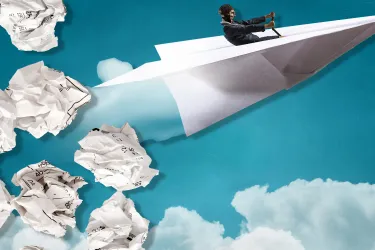 Illustration eines Papierfliegers